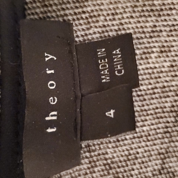 Theory Gray Glen Plaid Nikay Stretch Fit and Flare Dress - Picture 9 of 12